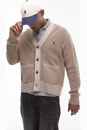 Tommy Hilfiger Badge logo knitted two tone cardigan in