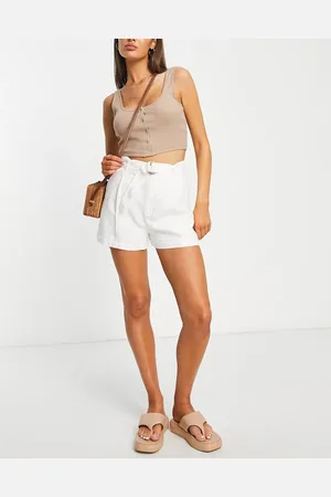& OTHER STORIES Belted linen shorts in off
