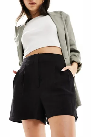 ASOS Tailored linen pleated shorts in