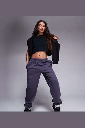 Kaiia Petite embroidered logo cuffed joggers in dark