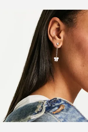 DesignB London Butterfly drop earrings in