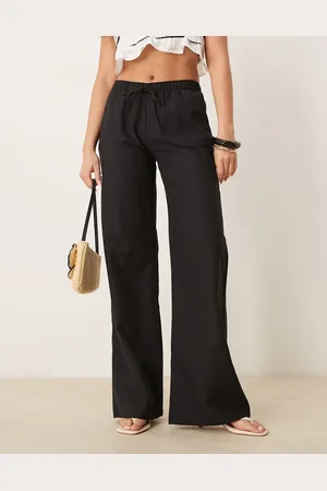 Stradivarius STR low rise linen look trouser in