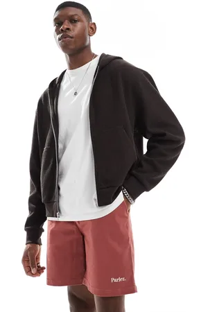 Parlez Wilmot drawstring logo shorts in rust