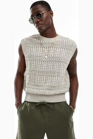 Bershka Knitted weave vest in