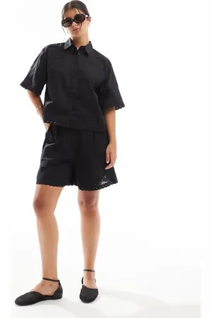 ASOS Premium short with cutwork detail co-ord in