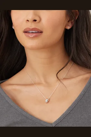 Orelia Polished drop chain necklace in sterling plated