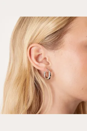 LOST SOULS Stainless steel 20mm dome hoop earrings in