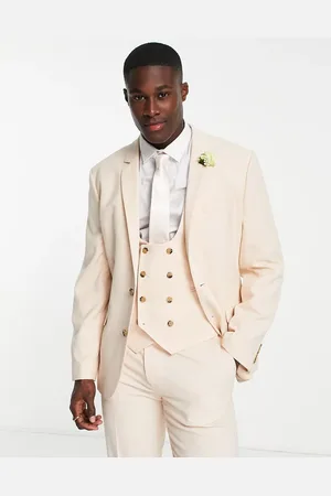 ASOS Wedding slim suit jacket with micro texture in stone