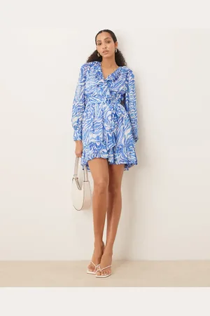 VILA Flounce mini dress in zebra print