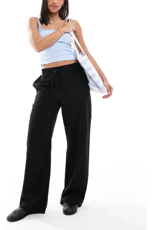 New Look Linen wide leg trousers in