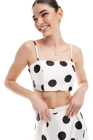 ASOS Formal crop cami top co-ord in spot print