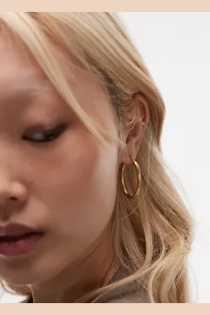 SEOL + GOLD 18ct vermeil vintage style oval hoop earrings