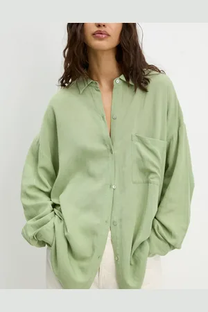 Pull&Bear Oversized linen look shirt in