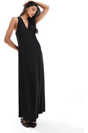 JDY Sleeveless knot back maxi dress in