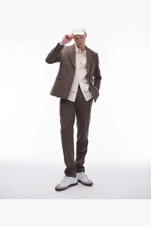 Topman Herringbone slim trouser in