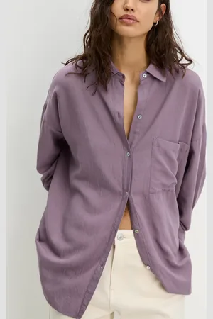 Pull&Bear Oversized linen look shirt in