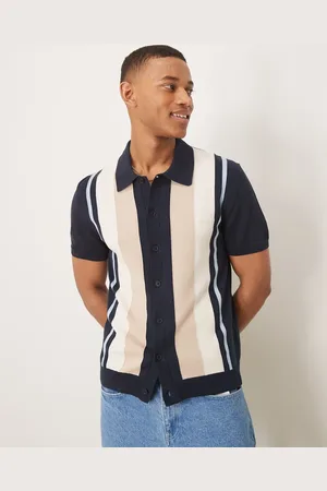 GANT Logo short sleeve colorblocked button through cotton knit polo in