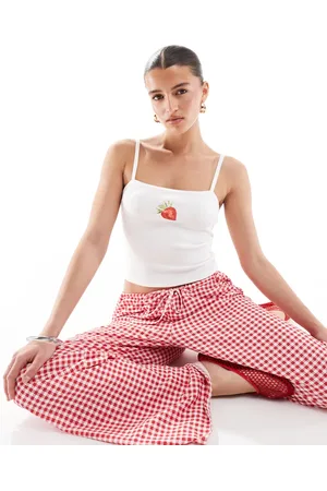 Pull&Bear Strawberry graphic cami top in