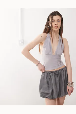 COLLUSION Cupro longline slinky halter top