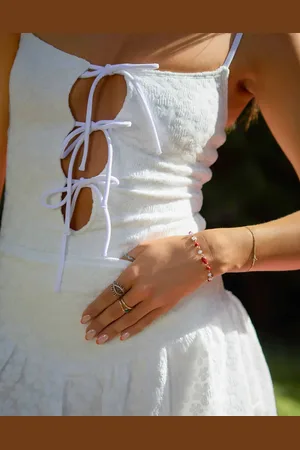 South Beach X Misha Grimes strawberry embellished beaded bracelet in