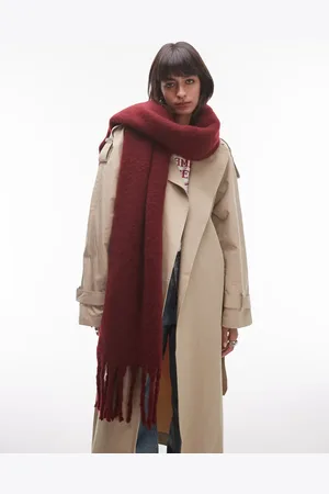 Topshop Sydney blanket scarf in oxblood