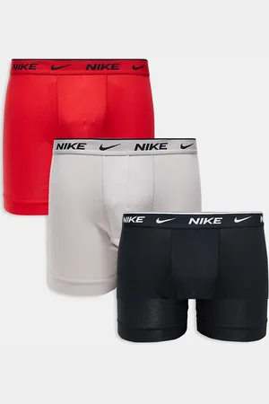 Nike Everyday Cotton Stretch 3 pack boxer briefs in black/grey/red