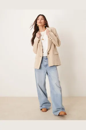 Free People Preppy linen blazer in birch