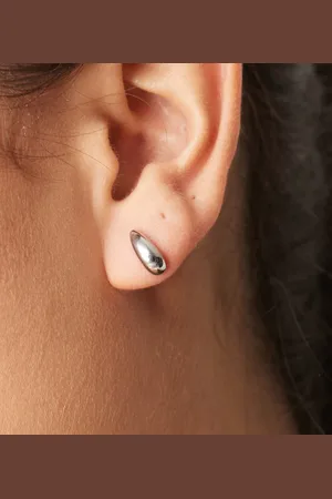 LOST SOULS Stainless steel minimal huggie stud earrings in