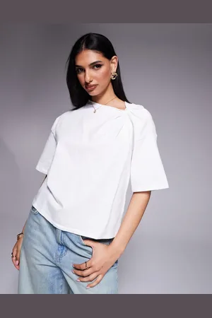 ASOS Twist shoulder detail t-shirt in