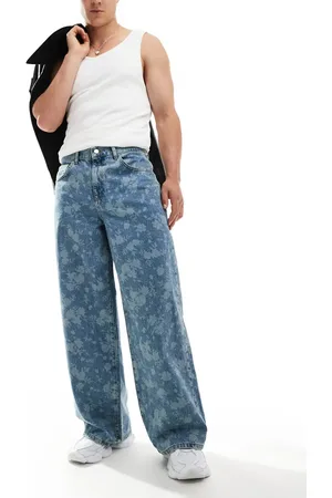 ASOS Super baggy jeans with floral design in washed