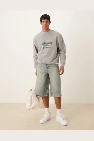 ASOS Longer length denim jorts in washed