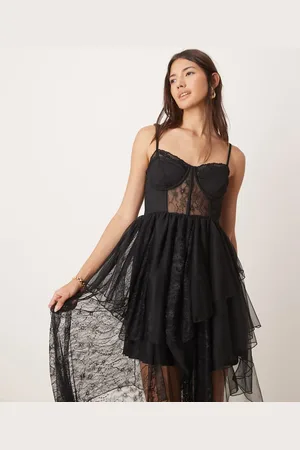 Miss Selfridge Lace bow detail dress