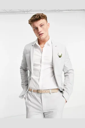 ASOS Wedding super skinny suit jacket in micro texture in ice