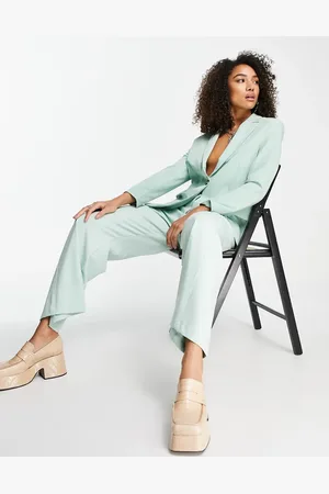 Bershka Core oversized blazer co-ord in sage