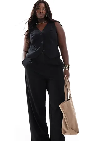 Pieces® Pieces Curve baggy tailored dad trousers in