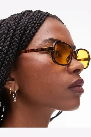 Topshop Madeira round sunglasses in yellow tort