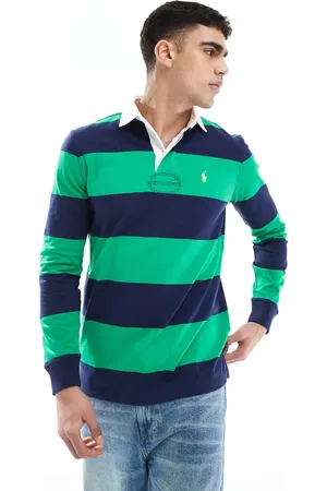Ralph Lauren Icon logo stripe rugby polo in /green