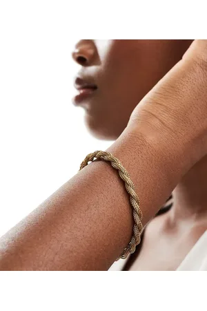 Neck On The Line 6mm plated stainless steel woven rope bracelet