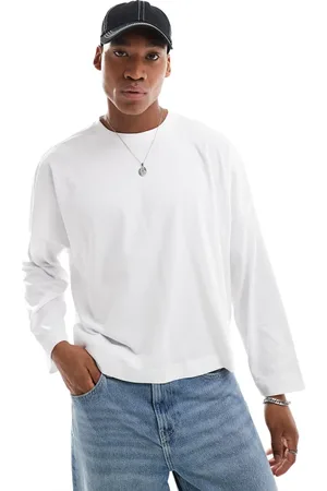 ASOS Extreme oversized boxy long sleeve ringer t-shirt in beige