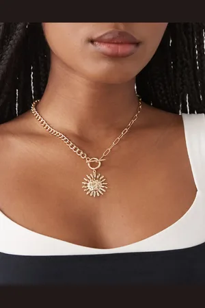 petit moments Sol sun pendant t-bar necklace in
