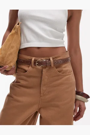 MANGO Slim plait detail belt in