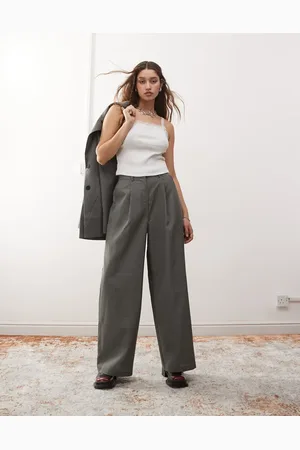 Reclaimed Wide leg trouser in pinstripe