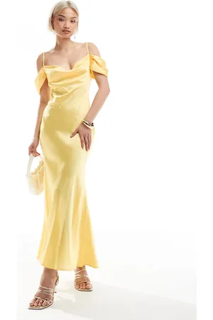 New Look Bardot satin midaxi dress in