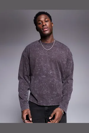ASOS Oversized boxy long sleeve washed t-shirt in