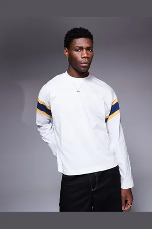 ASOS Oversized boxy long sleeve t-shirt with contrast panel in