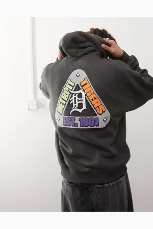 47 Brand Detroit Tigers motif back hoodie in charcoal