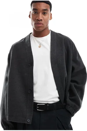 ASOS Oversized wool look jacket in charcoal