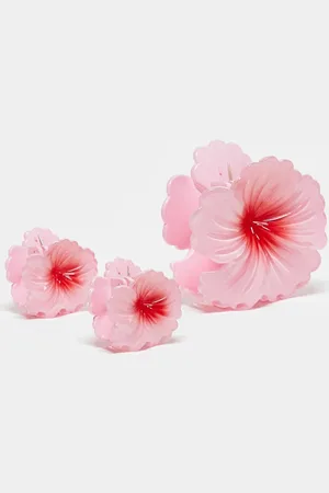 Stradivarius Set of 3 flower hair clips in