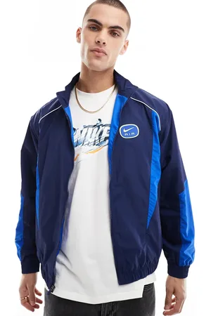 Nike Swoosh Air woven tracktop in and blue
