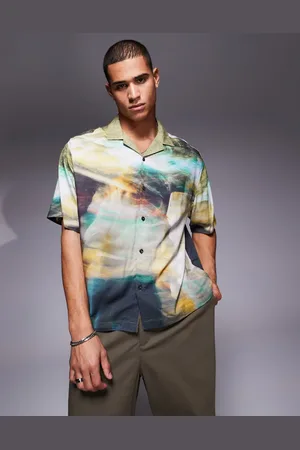 ASOS Oversized revere shirt with blurred photographic print
